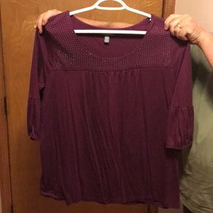 Apt 9 2x top Maroon with rhinestuds